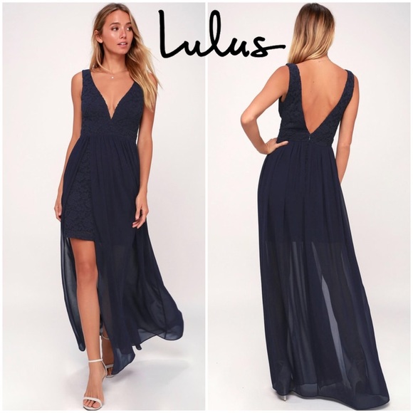 Lulus Dresses & Skirts - NWOT Make Way For Wonderful Navy Blue Maxi Dress S